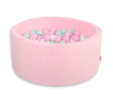 Bällebad aus Minkystoff H-40 cm mit Bällen 400st - rosa