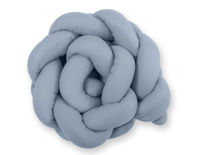 Geflochtenes Nestchen- Kopfschutz für Kinderbett- pastellblau