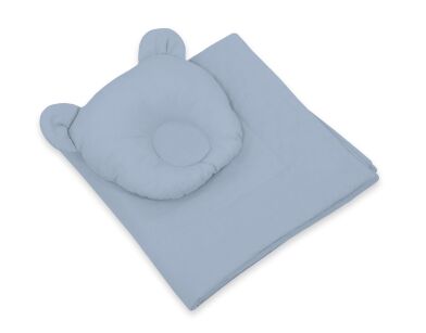 Decke mit Kissen - set 2tlg - pastellblau