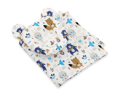 Decke mit Kissen Teddybär - set 2tlg - Teddybär dunkelblau