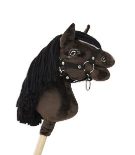 Hobby Horse Steckenpferd Pferd am Stiel Premium - dunkelbraunes Pferd A4