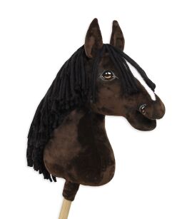 Hobby Horse Steckenpferd Pferd am Stiel Premium - dunkelbraunes Pferd A3