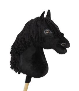 Hobby Horse Steckenpferd Pferd am Stiel Premium - schwarzes Pferd A3