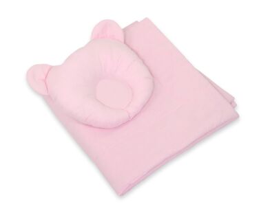 Decke mit Kissen - set 2tlg - rosa