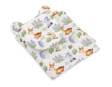 Decke mit Kissen Teddybär - set 2tlg - Waldabenteuer