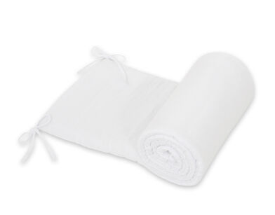 Universal Kopfschutz für Kinderbett aus Musselin 180x30 cm - weiß